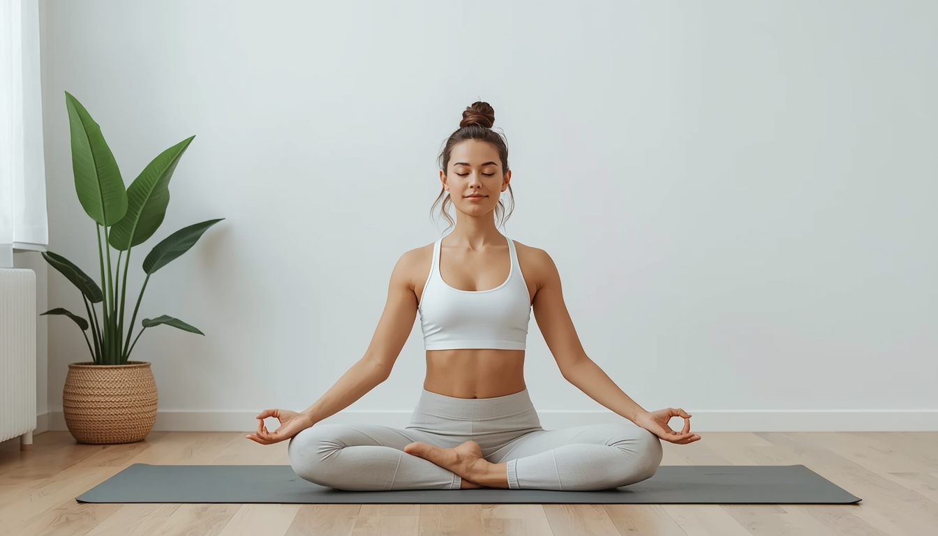 Person practicing balanced wellness routine with movement and mindfulness